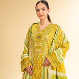 3 Piece - Flatbed Paste Embroidered Suit - 42501659